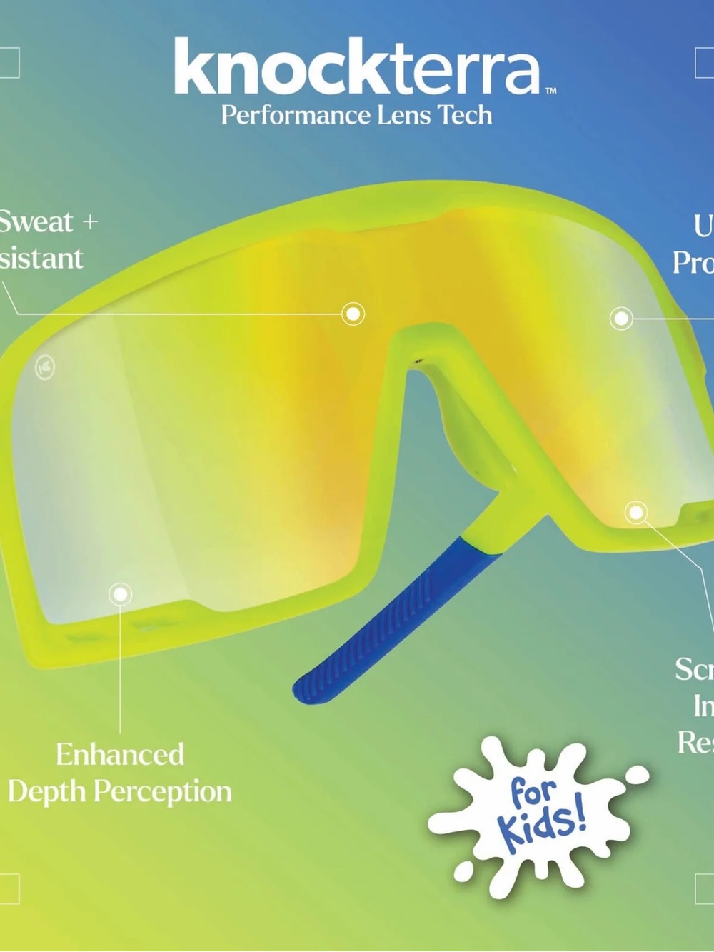 NWT Knockaround Kids Neon Yellow Shield Sunglasses - Picture 7 of 8